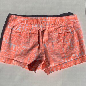 J Crew Aztec City Fit Stretch Neon Orange Shorts